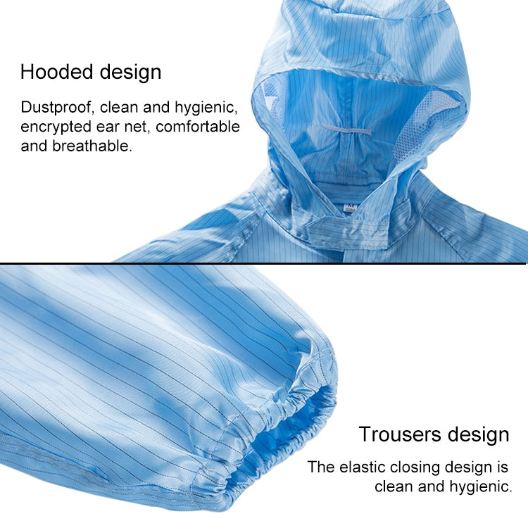 Striped Anti-static Split Hood Dust-proof Work Suit, Size:S(Yellow) - Protective Clothing by buy2fix | Online Shopping UK | buy2fix