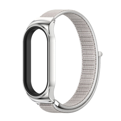 For Xiaomi Mi Band 8 Mijobs CS Case Breathable Nylon Loop Watch Band(Sea Shell Silver) - Watch Bands by MIJOBS | Online Shopping UK | buy2fix