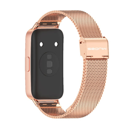 For Huawei Band 8 / 9 Mijobs Milan Buckle Stainless Steel Watch Band(Rose Gold) - Watch Bands by MIJOBS | Online Shopping UK | buy2fix