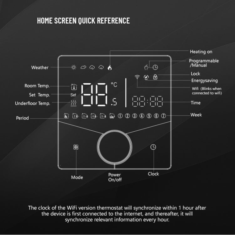 BHT-009GBLW Electric Heating WiFi Smart Home LED Thermostat(White) - Thermostat & Thermometer by buy2fix | Online Shopping UK | buy2fix