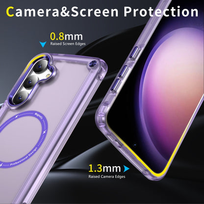 For Samsung Galaxy S24 5G Skin Feel TPU + PC MagSafe Magnetic Phone Case(Transparent Purple) - Galaxy S24 5G Cases by buy2fix | Online Shopping UK | buy2fix