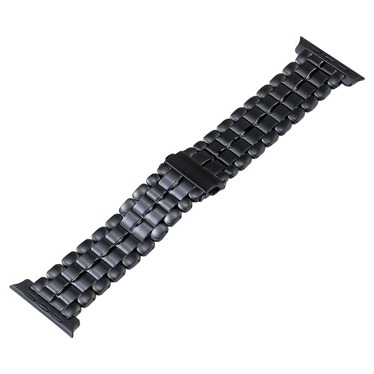 For Apple Watch Series 7 41mm Five Beads Titanium Steel Watch Band(Black) - Watch Bands by buy2fix | Online Shopping UK | buy2fix