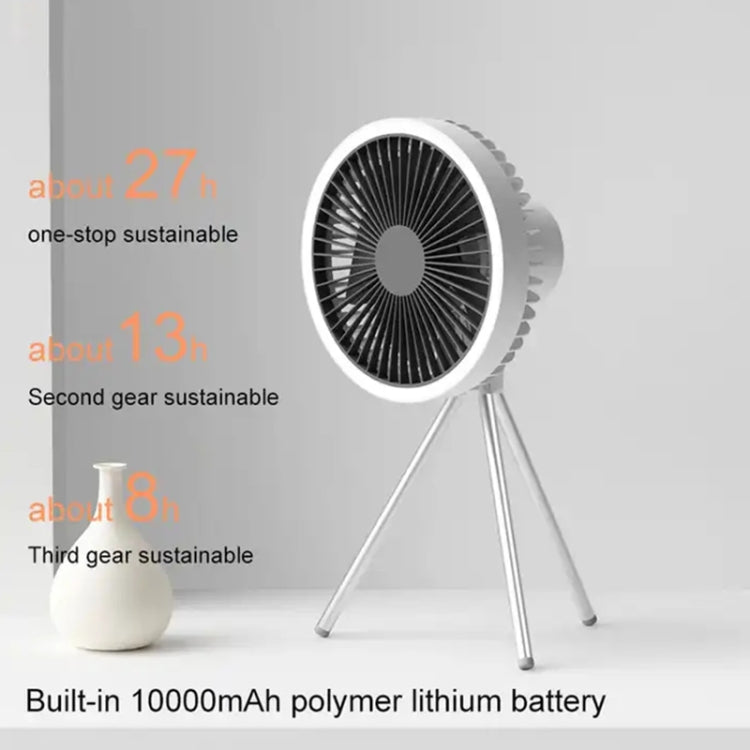 DQ212 10000mAh Outdoor Portable Camping Fan Tent Hanging Vertical Light(White) - Electric Fans by buy2fix | Online Shopping UK | buy2fix