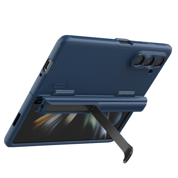 For Samsung Galaxy Z Fold5 NILLKIN Frosted Fold PC + TPU Phone Case with Holder(Blue) - Galaxy Z Fold5 Cases by NILLKIN | Online Shopping UK | buy2fix