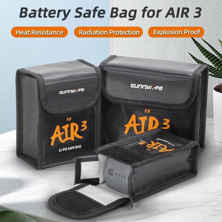 For DJI Air 3 Sunnylife Battery Explosion-proof Safe Bag Protective Li-Po Safe Bag For 2pcs Batteries - Carry Cases & Bags by Sunnylife | Online Shopping UK | buy2fix