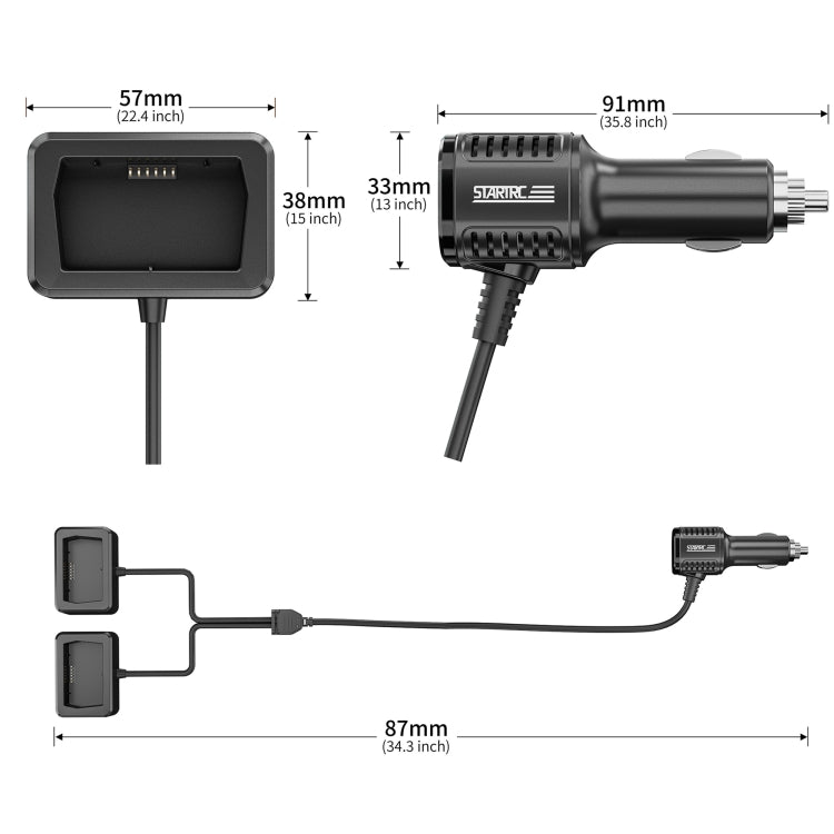 For DJI Mini 4 Pro / Mini 3/ Mini 3 Pro STARTRC 2 in 1 Battery Charging Car Charger - Charger by STARTRC | Online Shopping UK | buy2fix