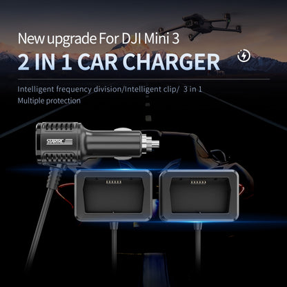 For DJI Mini 4 Pro / Mini 3/ Mini 3 Pro STARTRC 2 in 1 Battery Charging Car Charger - Charger by STARTRC | Online Shopping UK | buy2fix