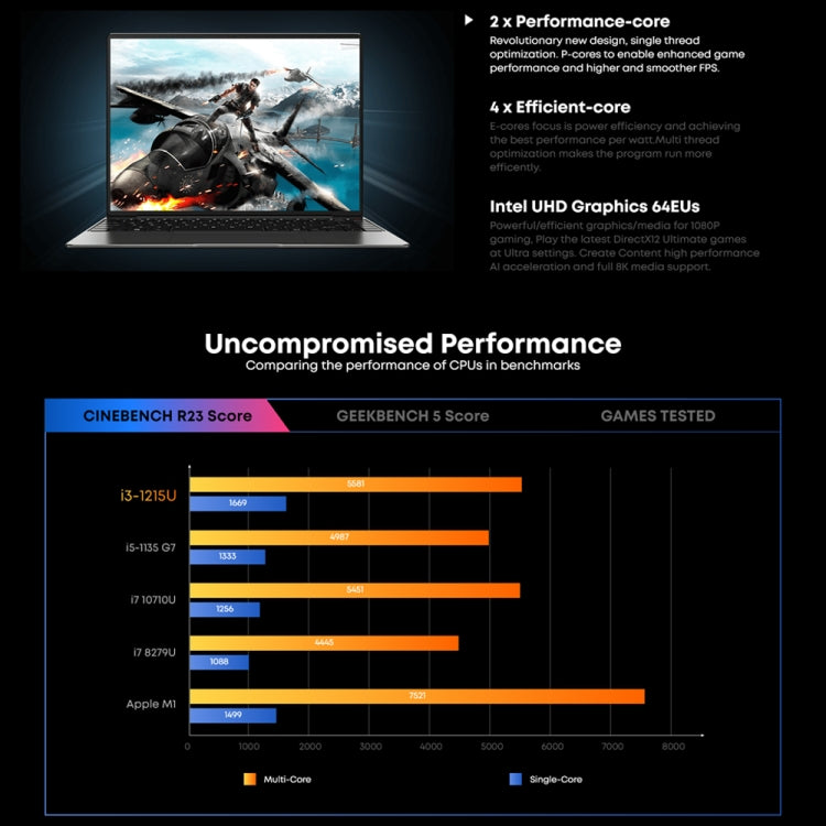 CHUWI CoreBook X 14 inch Laptop, 16GB+512GB, Windows 11 Intel 12th Gen Core i3-1215U Hexa Core - CHUWI by CHUWI | Online Shopping UK | buy2fix