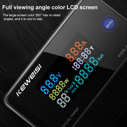 KWS-AC300-100A 50-300V AC Digital Current Voltmeter with Closed Transformer(Black) - Current & Voltage Tester by buy2fix | Online Shopping UK | buy2fix