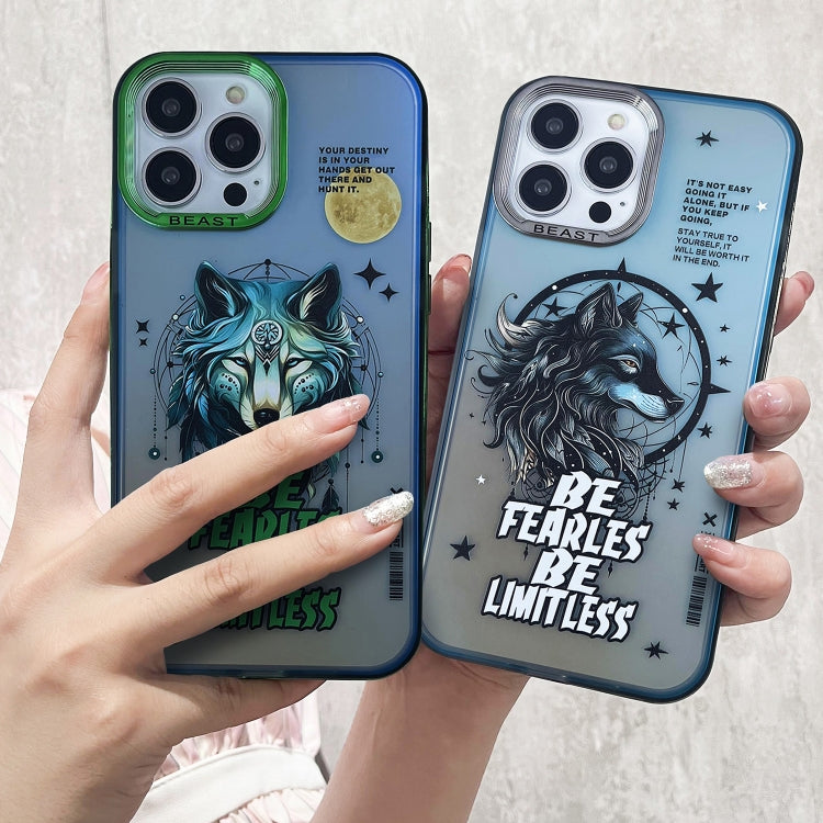 For iPhone 15 Pro Max Aurora Series Painted Pattern Phone Case(Glasses Girl) - iPhone 15 Pro Max Cases by buy2fix | Online Shopping UK | buy2fix