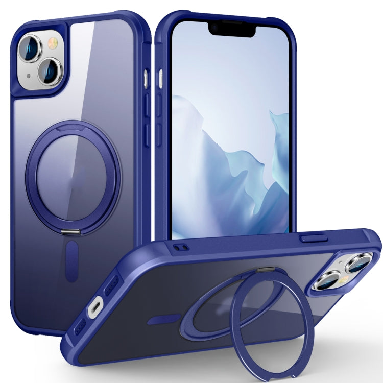 For iPhone 15 Plus MagSafe Magnetic Rotating Holder Phone Case(Klein Blue) - iPhone 15 Plus Cases by buy2fix | Online Shopping UK | buy2fix