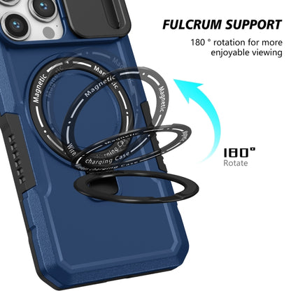 For iPhone 15 Pro Max Sliding Camshield Magsafe Holder TPU Hybrid PC Phone Case(Royal Blue) - iPhone 15 Pro Max Cases by buy2fix | Online Shopping UK | buy2fix