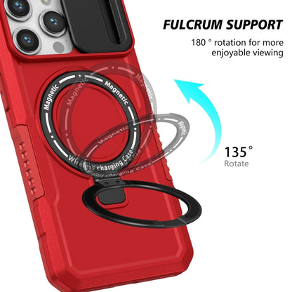 For iPhone 14 Pro Sliding Camshield Magsafe Holder TPU Hybrid PC Phone Case(Red) - iPhone 14 Pro Cases by buy2fix | Online Shopping UK | buy2fix
