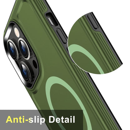 For iPhone 14 Pro Shield Armor MagSafe TPU Hybrid PC Phone Case(Grass Green) - iPhone 14 Pro Cases by buy2fix | Online Shopping UK | buy2fix
