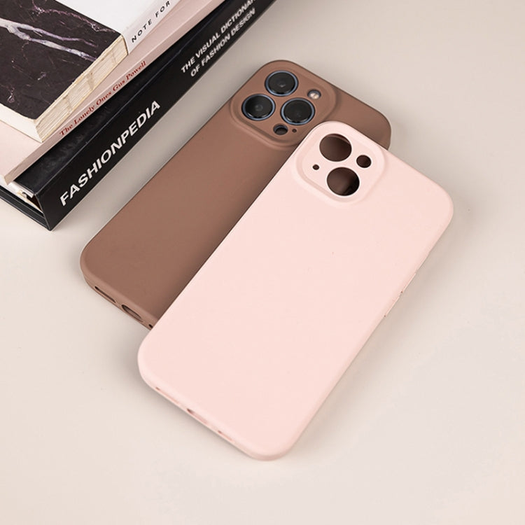 For iPhone 15 Pro Max Pure Color Liquid Silicone Fine Pore Phone Case(Grey Pink) - iPhone 15 Pro Max Cases by buy2fix | Online Shopping UK | buy2fix