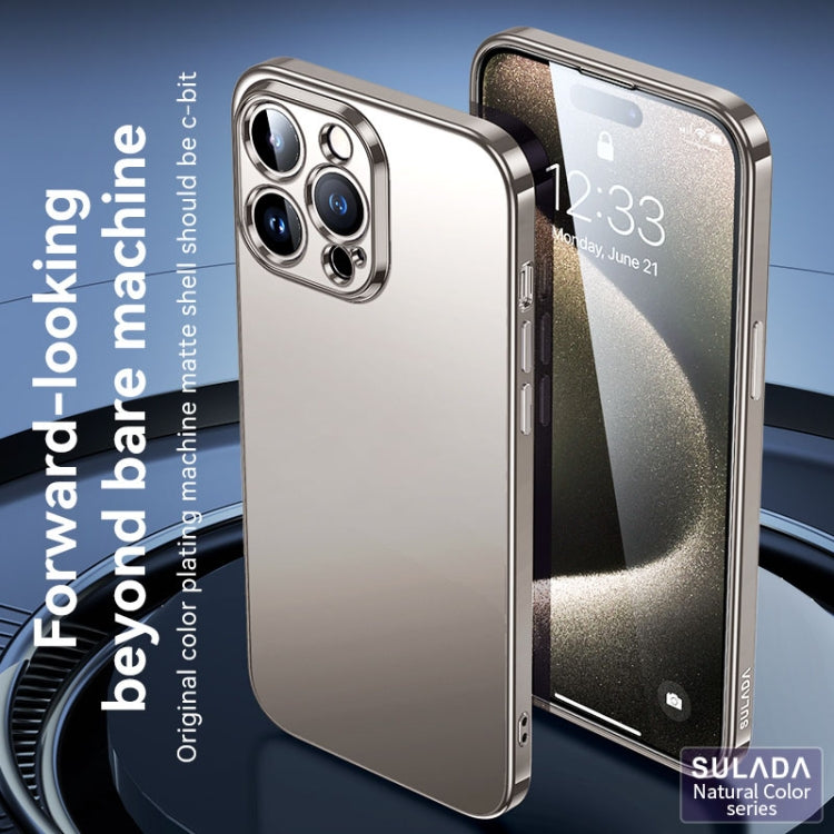 For iPhone 15 Pro Max SULADA Electroplating Frosted TPU Phone Case(Titanium Grey) - iPhone 15 Pro Max Cases by SULADA | Online Shopping UK | buy2fix