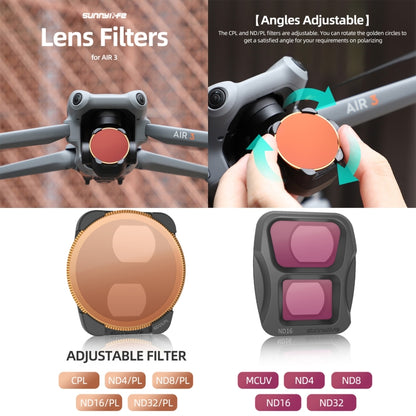 For DJI Air 3 Sunnylife Camera Lens Filter, Filter:CPL - Mavic Lens Filter by Sunnylife | Online Shopping UK | buy2fix