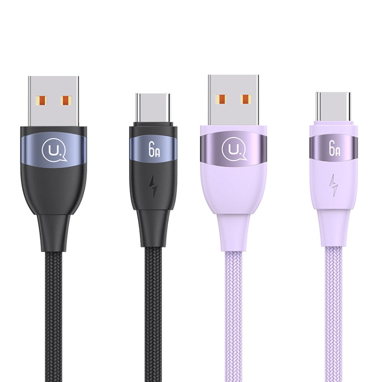 USAMS US-SJ630 U85 1.2m USB to Type-C 6A Aluminum Alloy Fast Charging & Data Cable(Black) - USB-C & Type-C Cable by USAMS | Online Shopping UK | buy2fix