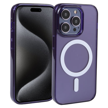 For iPhone 15 Pro GEBEI MagSafe Magnetic Transparent Phone Case(Purple) - iPhone 15 Pro Cases by GEBEI | Online Shopping UK | buy2fix