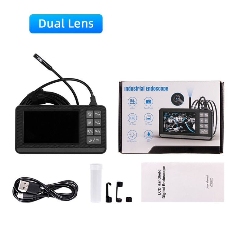 P005 8mm Dual Lenses Industrial Pipeline Endoscope with 4.3 inch HD Screen, Spec:1m Tube -  by buy2fix | Online Shopping UK | buy2fix
