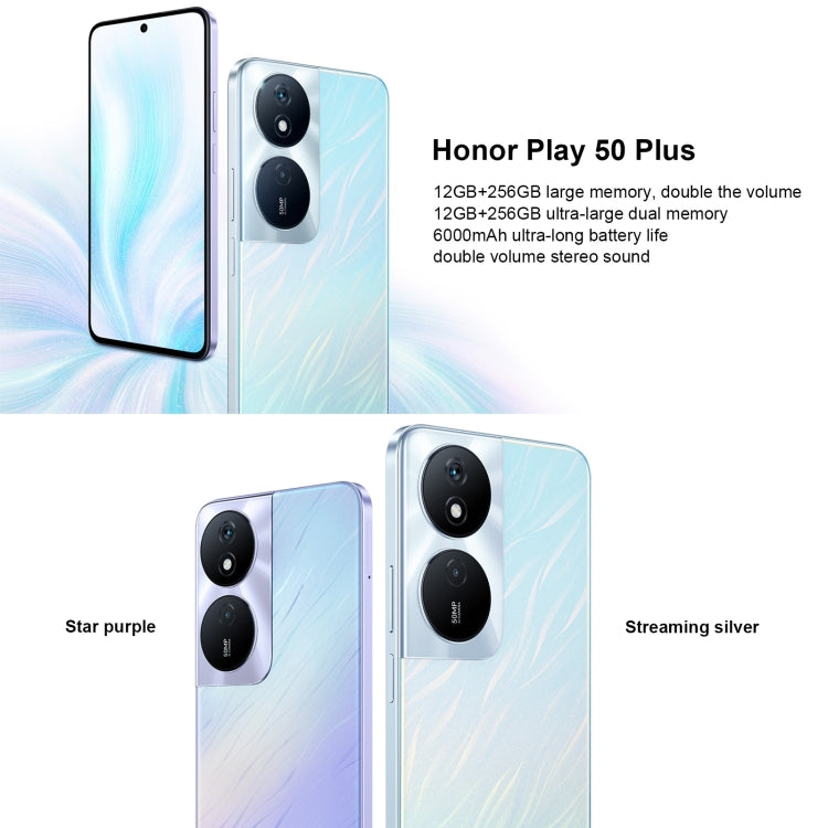 Honor Play 50 Plus, 12GB+256GB, 6.8 inch MagicOS 7.2 Dimensity 6020 Octa Core up to 2.2GHz, Network: 5G, OTG, Not Support Google Play(Green) - Honor by Huawei | Online Shopping UK | buy2fix