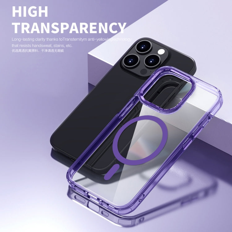 For iPhone 15 Plus Ice Color Magnetic Series PC + Acrylic Magsafe Phone Case(Transparent) - iPhone 15 Plus Cases by buy2fix | Online Shopping UK | buy2fix