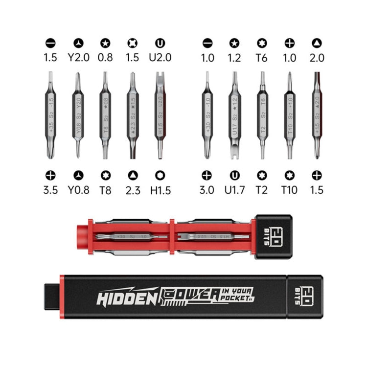 JAKEMY JM-8195 21 in 1 S-2 Bits Square Handle Design Screwdirver(Black) - Screwdriver Set by JAKEMY | Online Shopping UK | buy2fix