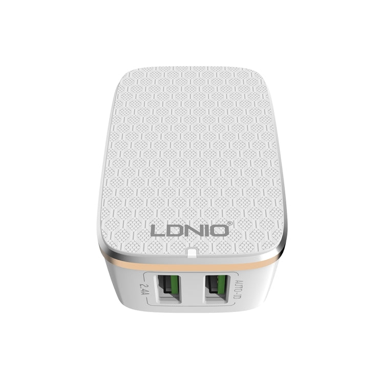 LDNIO A2204 2 in 1 12W Dual USB Interface Travel Charger Mobile Phone Charger with 8 Pin Data Cable, US Plug - USB Charger by LDNIO | Online Shopping UK | buy2fix