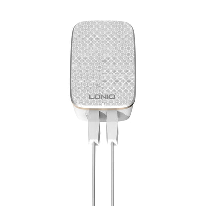 LDNIO A2204 2 in 1 12W Dual USB Interface Travel Charger Mobile Phone Charger with 8 Pin Data Cable, US Plug - USB Charger by LDNIO | Online Shopping UK | buy2fix