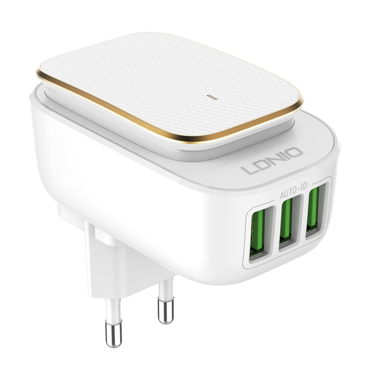 LDNIO A3305 3.4A 3 USB Interfaces Travel Charger Mobile Phone Charger, Support Touch LED Night Light, with 8 Pin Data  Cable, EU Plug - USB Charger by LDNIO | Online Shopping UK | buy2fix