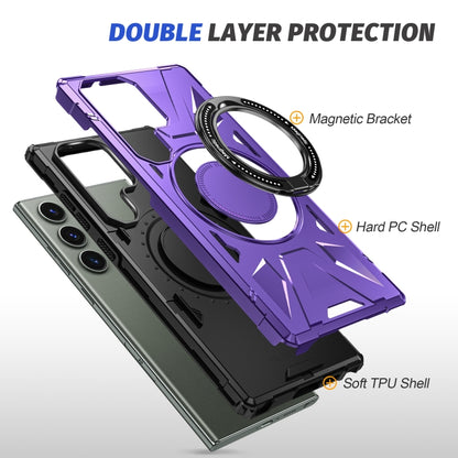 For Samsung Galaxy S23+ 5G MagSafe Magnetic Shockproof Phone Case with Ring Holder(Purple) - Galaxy S23+ 5G Cases by buy2fix | Online Shopping UK | buy2fix