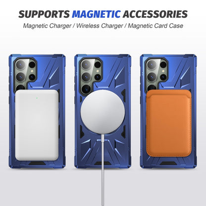 For Samsung Galaxy S24 Ultra 5G MagSafe Magnetic Shockproof Phone Case with Ring Holder(Navy Blue) - Galaxy S24 Ultra 5G Cases by buy2fix | Online Shopping UK | buy2fix