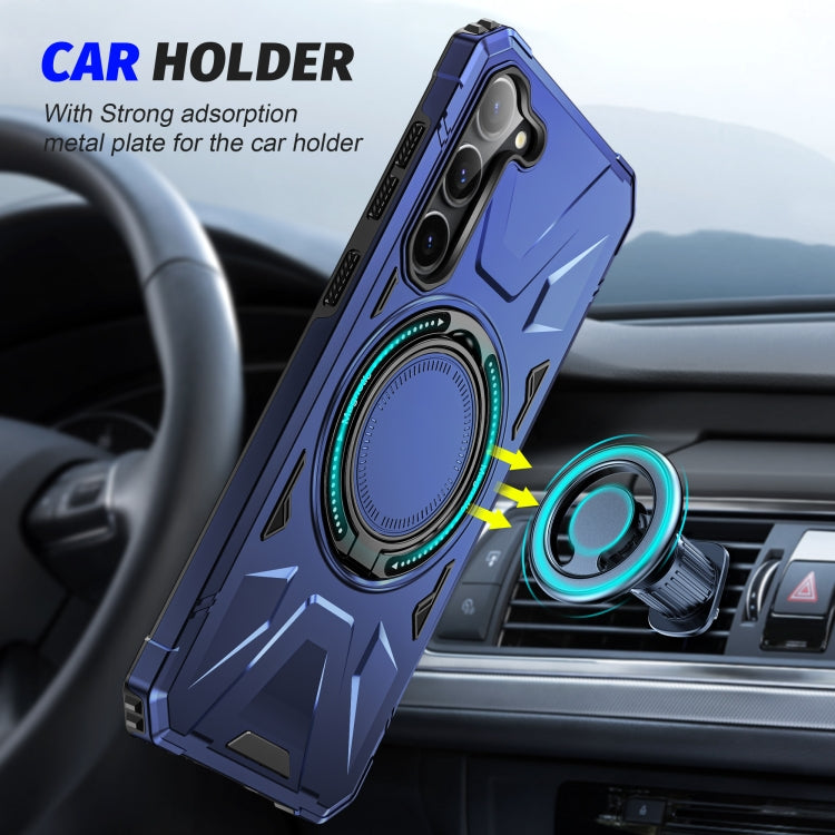 For Samsung Galaxy S24 5G MagSafe Magnetic Shockproof Phone Case with Ring Holder(Navy Blue) - Galaxy S24 5G Cases by buy2fix | Online Shopping UK | buy2fix