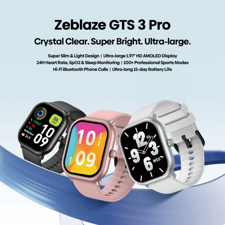 Zeblaze GTS 3 Pro IP68 1.97inch HD Fitness Smart Watch(Black) - Smart Watches by Zeblaze | Online Shopping UK | buy2fix