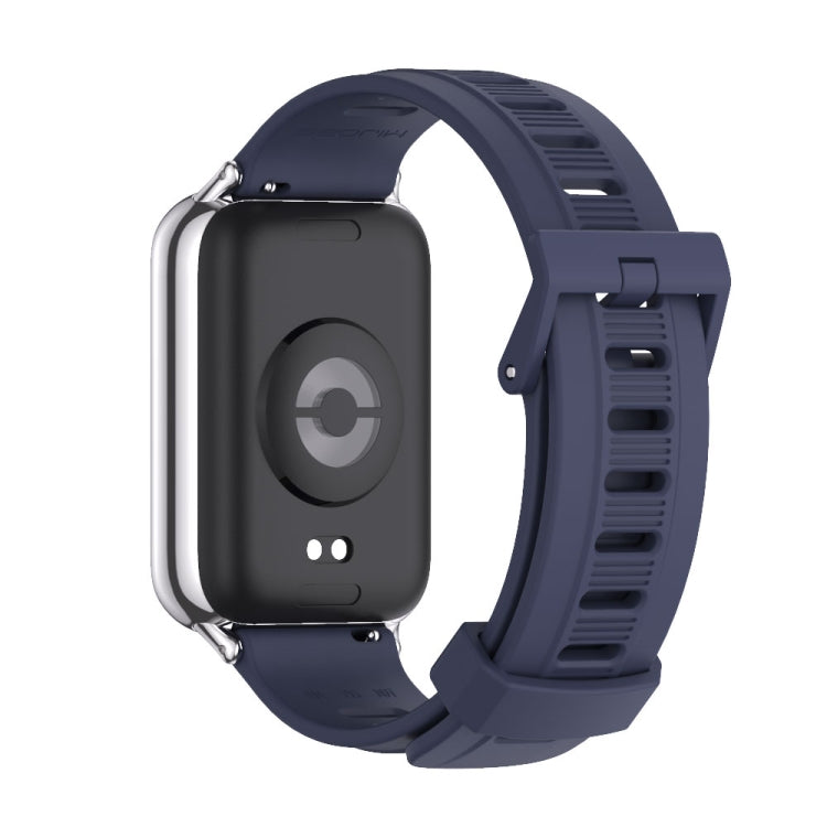 For Xiaomi Smart Band 9 Pro / 8 Pro Mijobs Flat Hole Breathable Silicone Watch Band(Midnight Blue+Silver) - Watch Bands by MIJOBS | Online Shopping UK | buy2fix