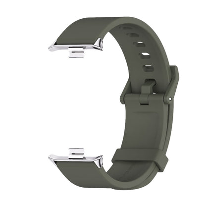 For Xiaomi Smart Band 9 Pro / 8 Pro Mijobs Silicone Breathable Watch Band(Khaki Green+Silver) - Watch Bands by MIJOBS | Online Shopping UK | buy2fix