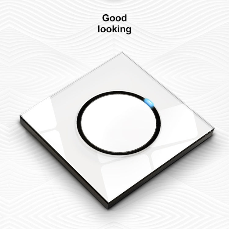 86mm Round LED Tempered Glass Switch Panel, White Round Glass, Style:Three Billing Control - Consumer Electronics by buy2fix | Online Shopping UK | buy2fix