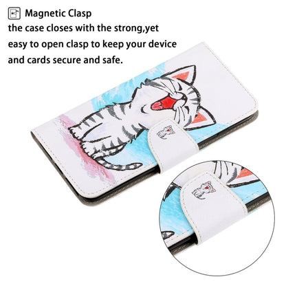 For Xiaomi Redmi 9A 3D Colored Drawing Horizontal Flip PU Leather Case with Holder & Card Slots & Wallet(Red Mouth Cat) - Xiaomi Cases by buy2fix | Online Shopping UK | buy2fix