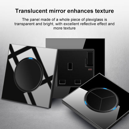 86mm Round LED Tempered Glass Switch Panel, Black Round Glass, Style:Telephone Socket - Consumer Electronics by buy2fix | Online Shopping UK | buy2fix