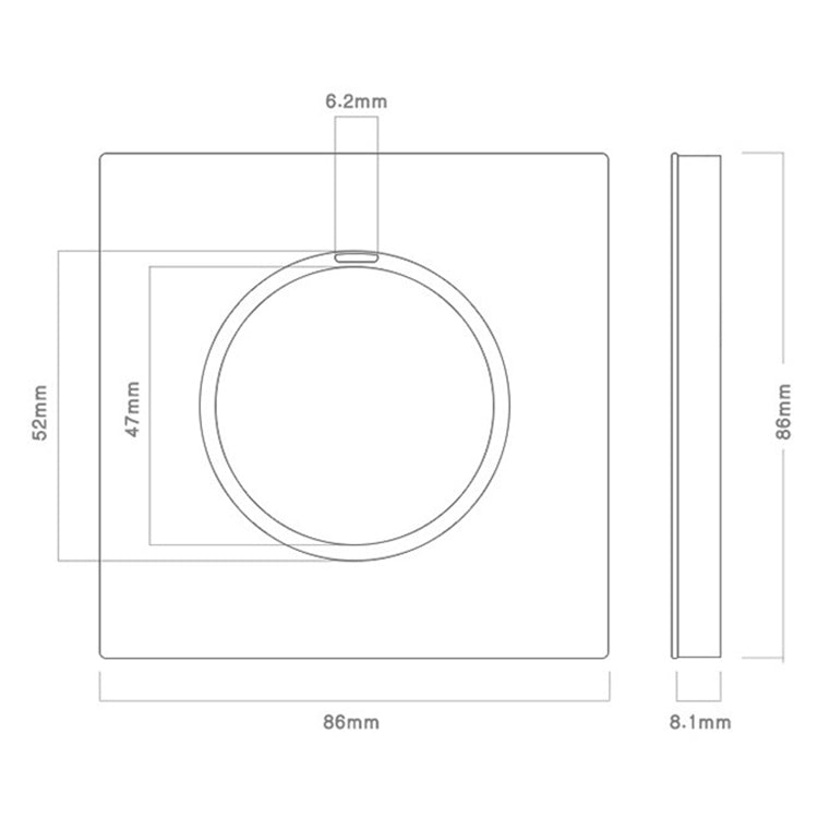 86mm Round LED Tempered Glass Switch Panel, Gray Round Glass, Style:One Billing Control - Consumer Electronics by buy2fix | Online Shopping UK | buy2fix