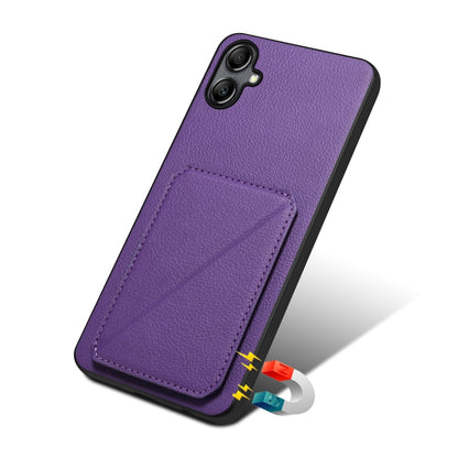 For Samsung Galaxy S23 Ultra 5G Denior Imitation Calf Leather Back Phone Case with Holder(Purple) - Galaxy S23 Ultra 5G Cases by Denior | Online Shopping UK | buy2fix