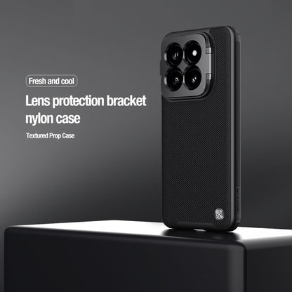 For Xiaomi 14 Pro NILLKIN Textured Prop Camera Cover Holder Design Nylon MagSafe Magnetic Precise Hole Phone Case(Black) - 14 Pro Cases by NILLKIN | Online Shopping UK | buy2fix