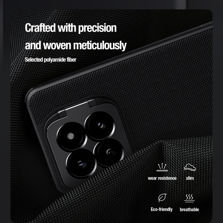 For Xiaomi 14 Pro NILLKIN Textured Prop Camera Cover Holder Design Nylon MagSafe Magnetic Precise Hole Phone Case(Black) - 14 Pro Cases by NILLKIN | Online Shopping UK | buy2fix