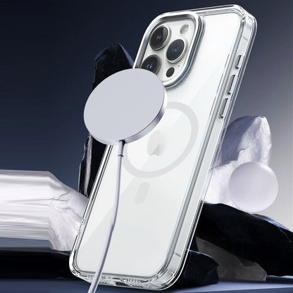 For iPhone 15 Plus MagSafe Magnetic Clear Phone Case(Black) - iPhone 15 Plus Cases by buy2fix | Online Shopping UK | buy2fix