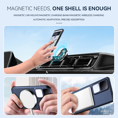 For vivo S18e Magsafe Hidden Fold Holder Full Coverage Shockproof Phone Case(Blue) - vivo Cases by buy2fix | Online Shopping UK | buy2fix
