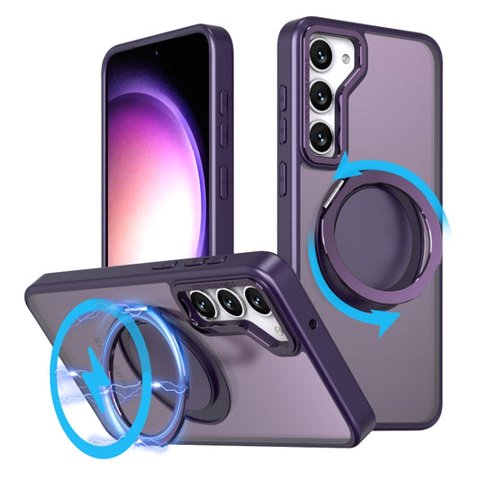 For Samsung Galaxy S24 5G 360-degree Rotating MagSafe Magnetic Holder Phone Case(Purple) - Galaxy S24 5G Cases by buy2fix | Online Shopping UK | buy2fix
