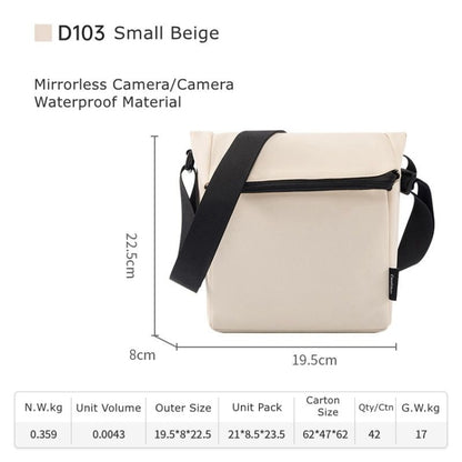 Cwatcun D103 Crossbody Camera Bag Photography Lens Shoulder Bag, Size:22.5 x 19.5 x 8cm(Beige) - Strap Satchel by Cwatcun | Online Shopping UK | buy2fix