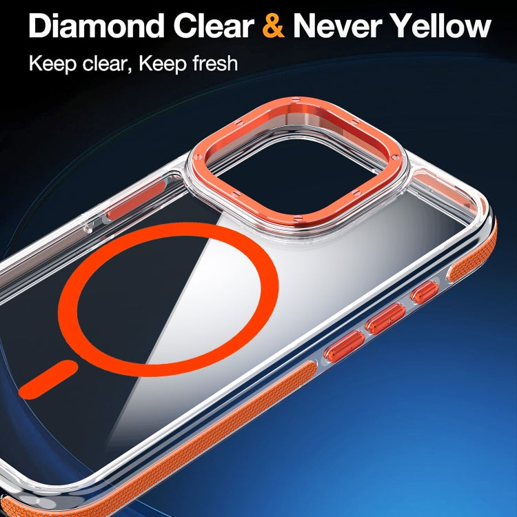 For iPhone 15 Pro Dual-Color Clear Acrylic Hybrid TPU MagSafe Phone Case(Orange) - iPhone 15 Pro Cases by buy2fix | Online Shopping UK | buy2fix