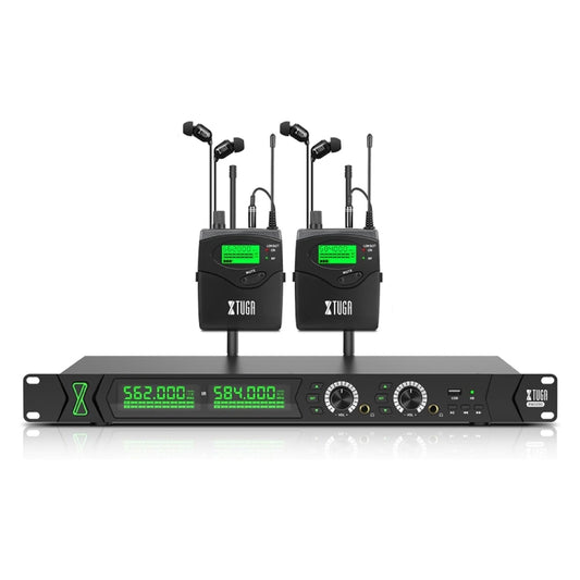 XTUGA RW2090 Professional Stage Wireless 2 Channel In Ear Monitoring System 2 in 1(US Plug) - Microphone by XTUGA | Online Shopping UK | buy2fix