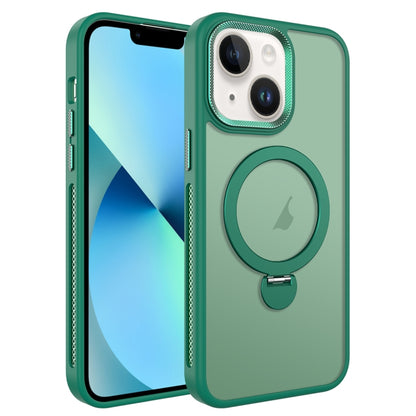 For iPhone 13 MagSafe Magnetic Holder Breathable Phone Case(Green) - iPhone 13 Cases by buy2fix | Online Shopping UK | buy2fix